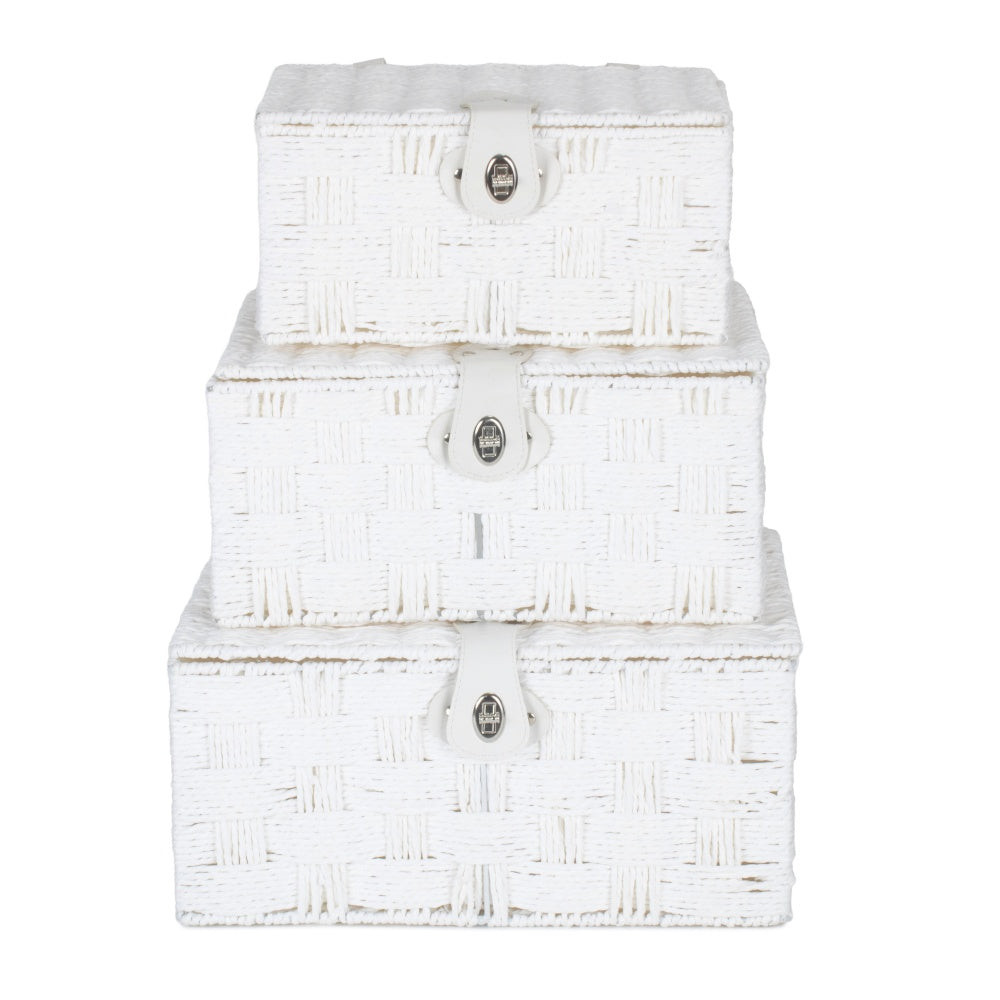 Twisted White Paper Rope Storage Basket-1