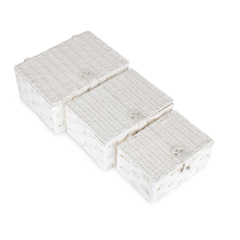 Twisted White Paper Rope Storage Basket-2