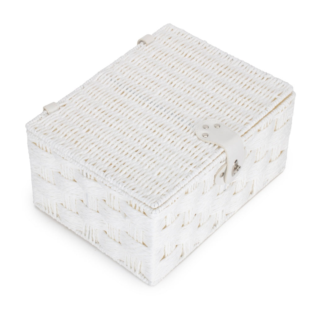 Twisted White Paper Rope Storage Basket-5