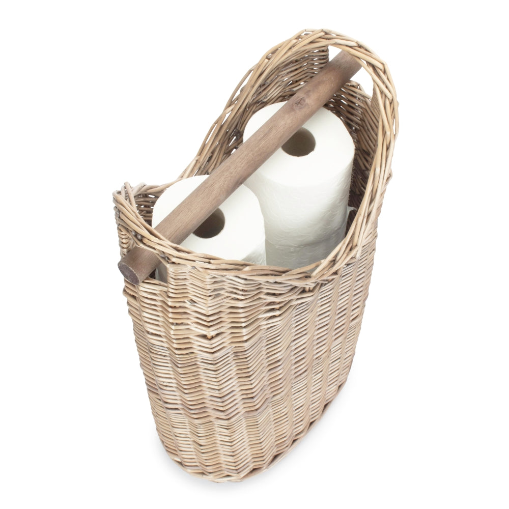 Wicker Bathroom Toilet Roll Holder-1
