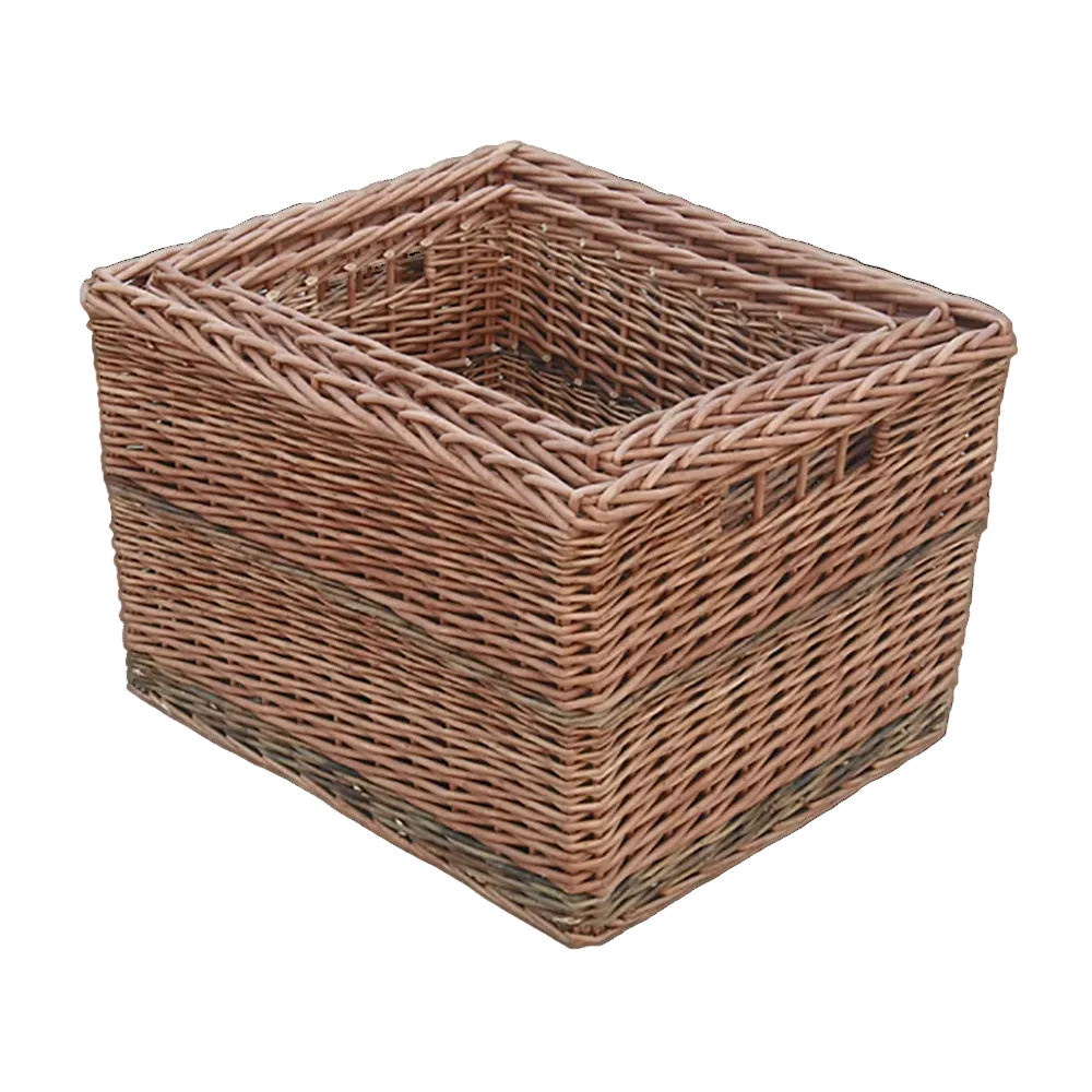 Set of 3 Somerset Rectangular Wicker Log Basket-1