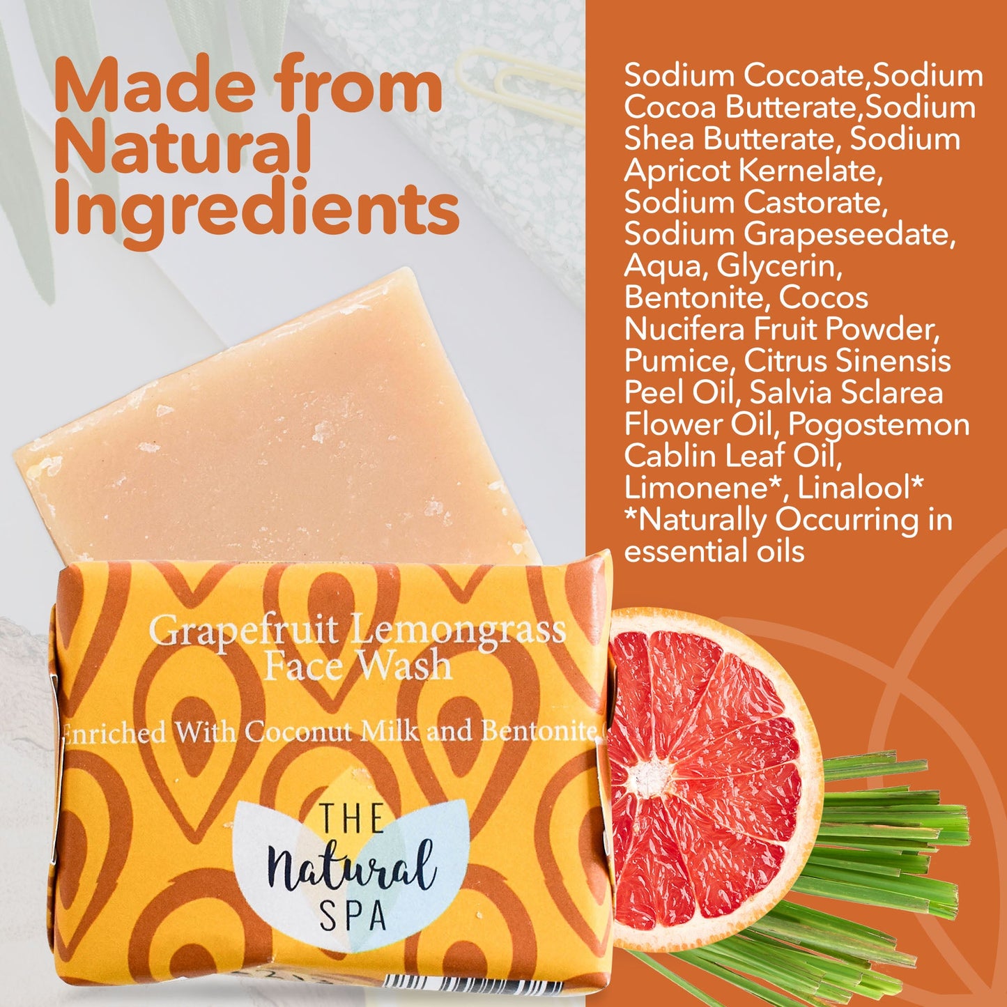 Grapefruit Lemongrass Face Wash Bar-2
