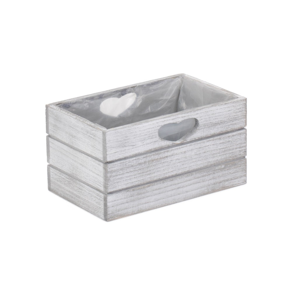 Whitewash Effect Wooden Planter with Plastic Lining-0