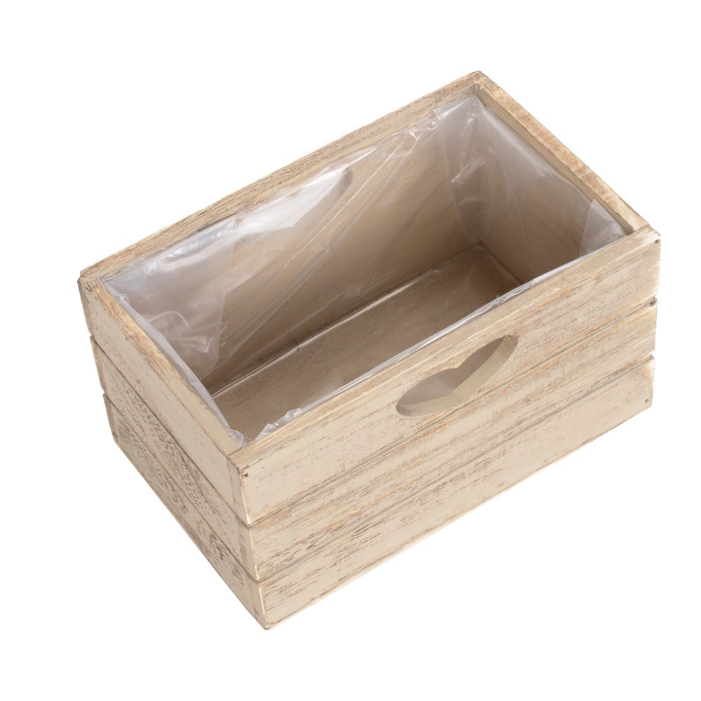 Oak Effect Wooden Planter with Plastic Lining-0