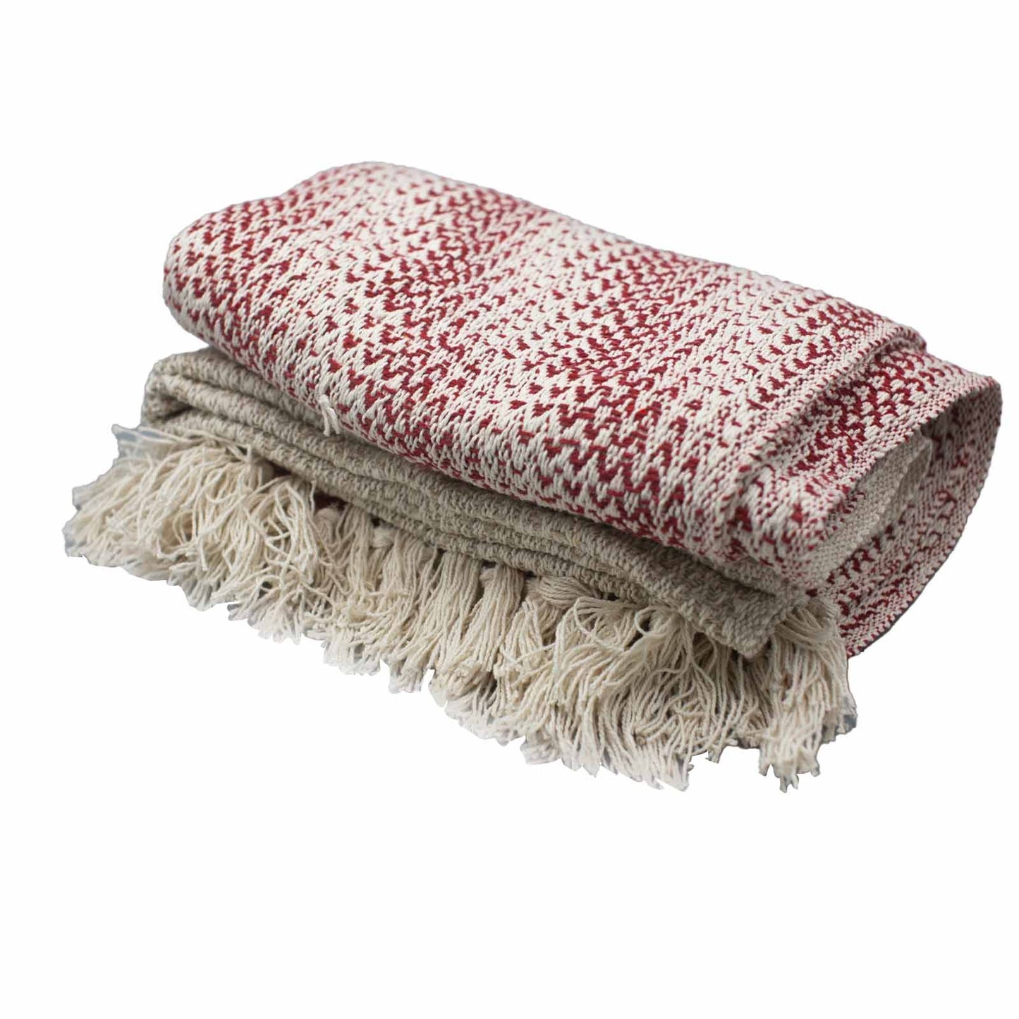 Boho Comfort Throws - Ruby Two Tone