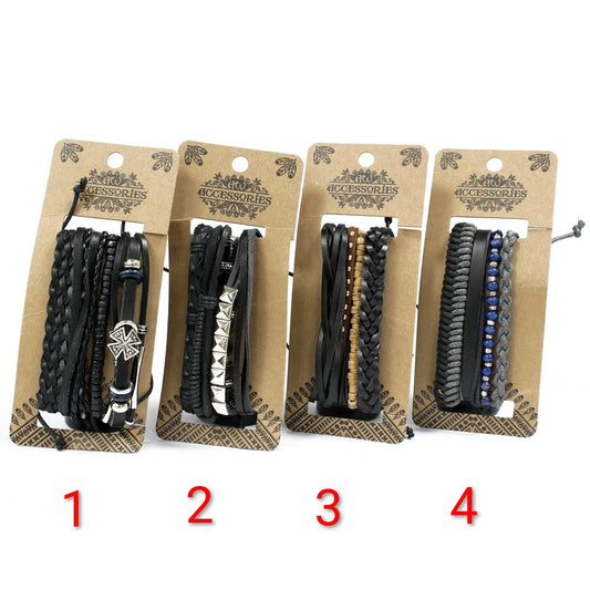 Mens Bracelet Sets - Black & Macho (asst)