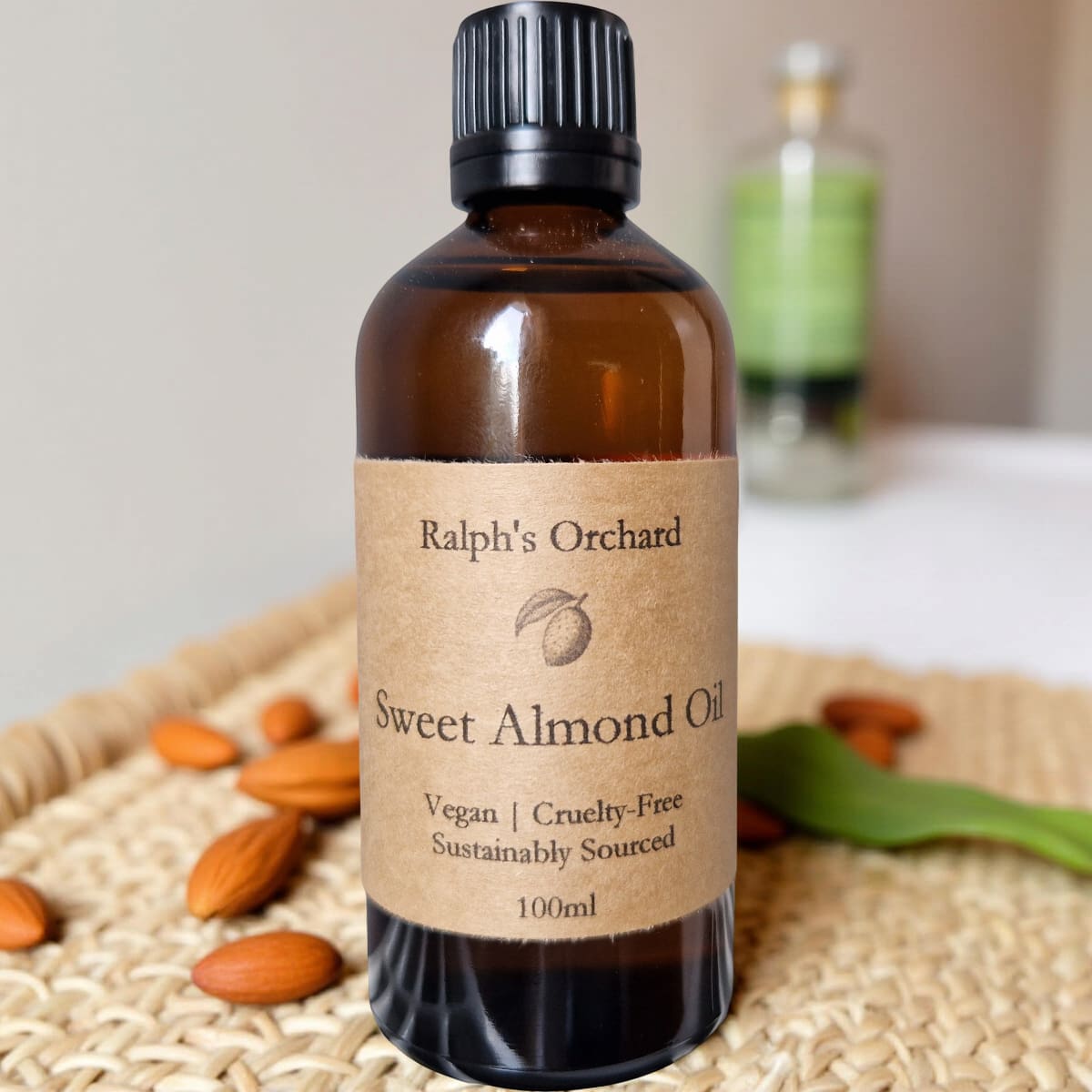 Sweet Almond Carrier Oil | Cold-Pressed Vegan 100 ml Amber Bottle-2